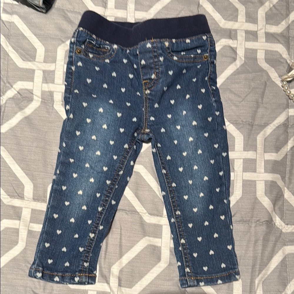 Cat & Jack Blue Heart Print Kids Jeans
